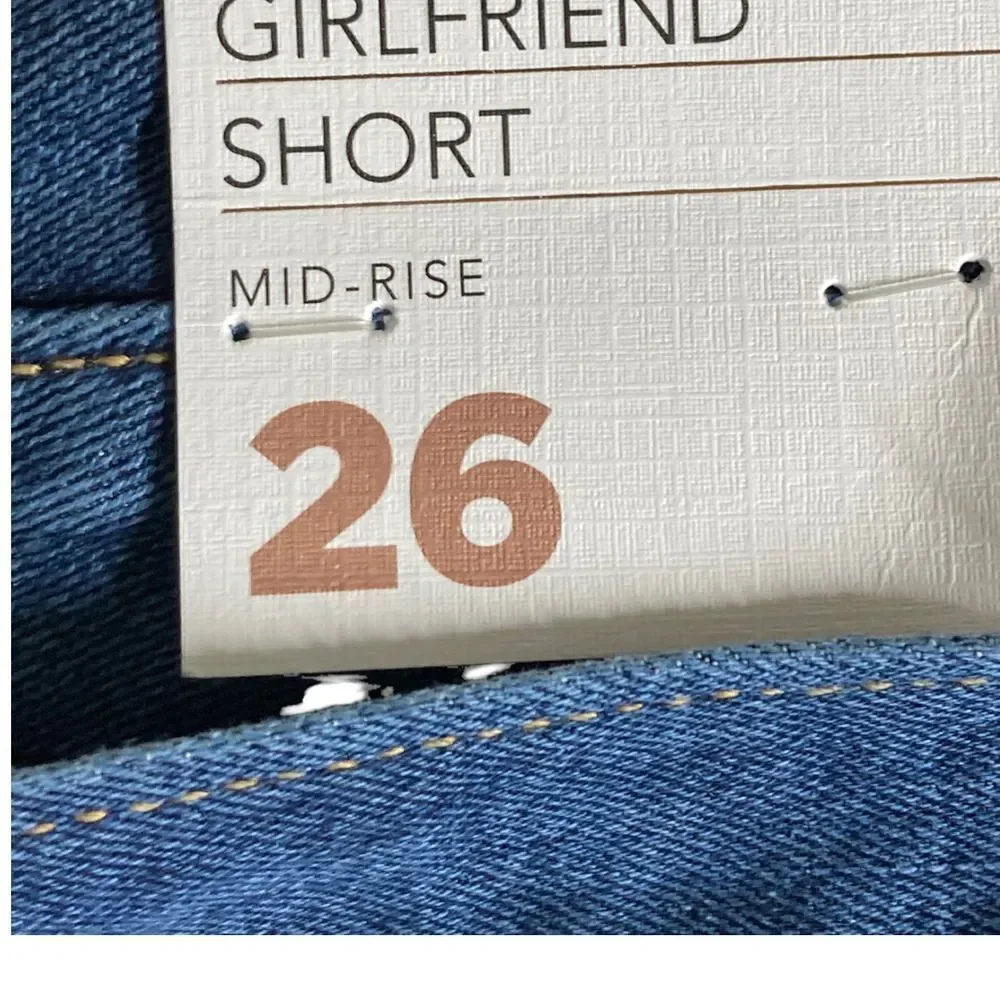Lane Bryant Girlfriend Shorts jean denim tie waist NWT Size 26